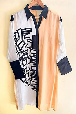 Georgette Kurta with Appliqué