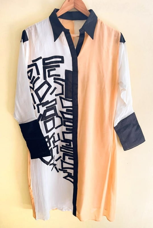 Georgette Kurta with Appliqué