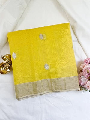 Yellow Chanderi Silk Cotton Saree