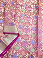 Peachy pink Floral Saree