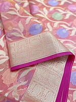 Peachy pink Floral Saree