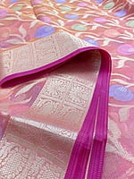 Peachy pink Floral Saree