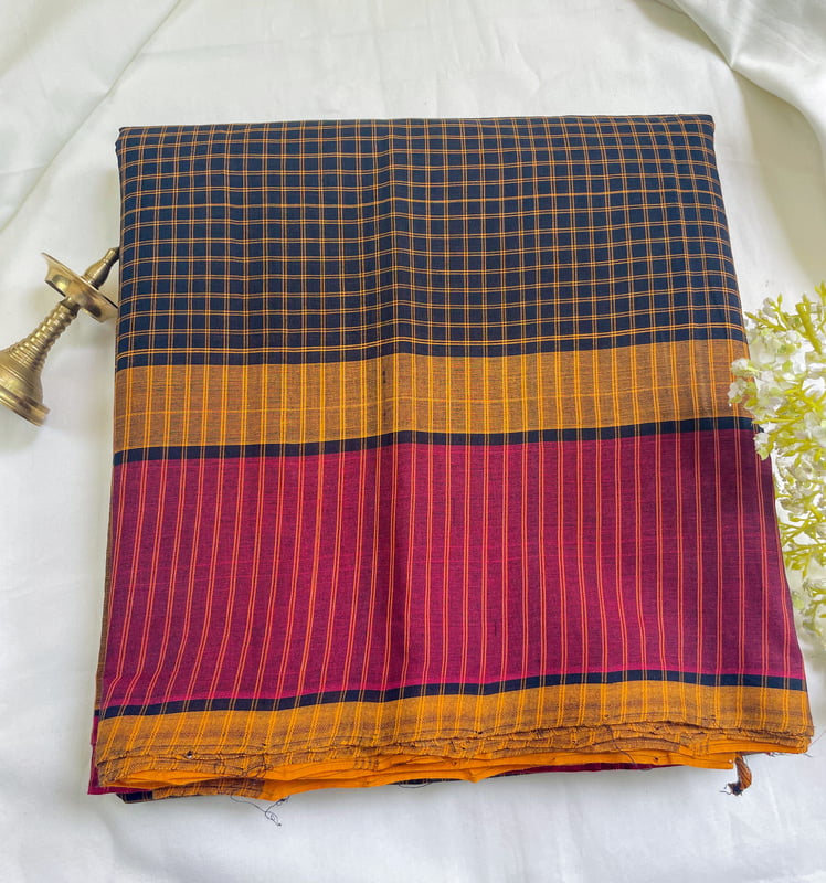 Black Handloom Kattam Saree Black Handloom Kattam Saree
