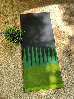 Black and Green Chettinad Cotton Saree