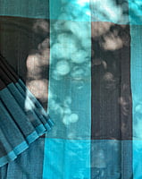 Black and Blue Big Border Mangalgiri Saree Black and Blue Big Border Mangalgiri Saree