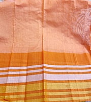 Beige Jute Cotton Embroidered Saree