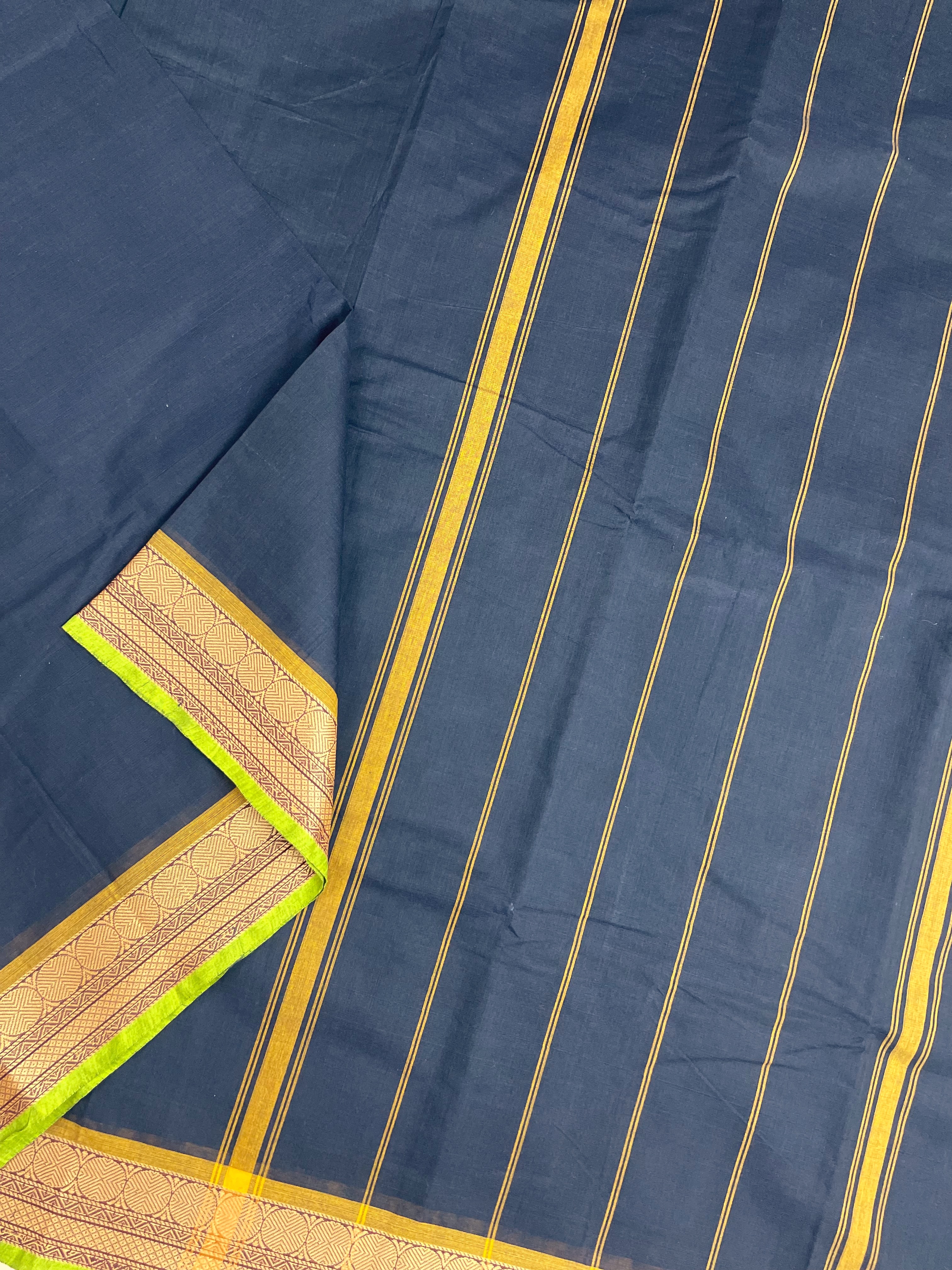 Deep Blue Kanchi Cotton Saree