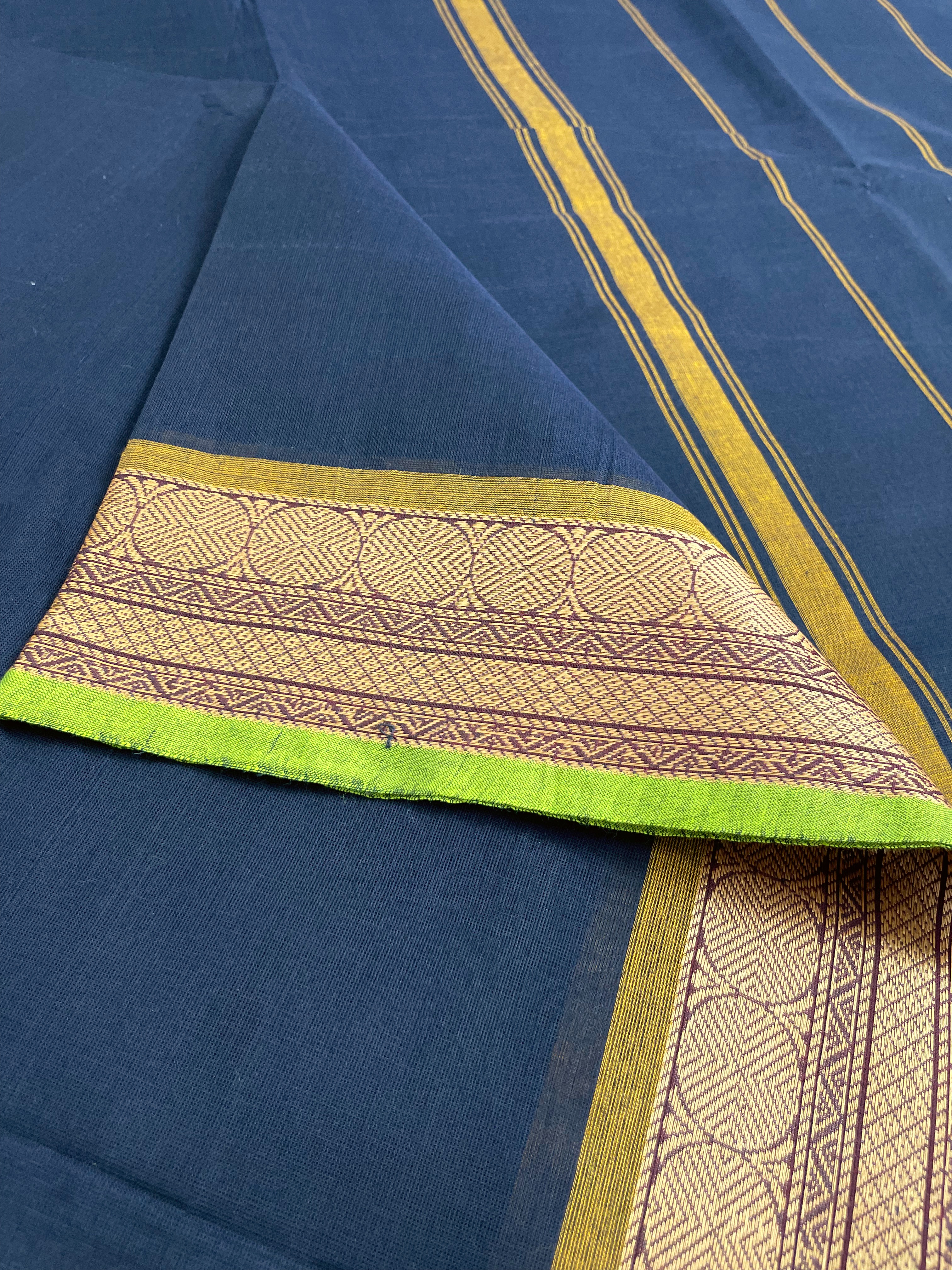 Deep Blue Kanchi Cotton Saree