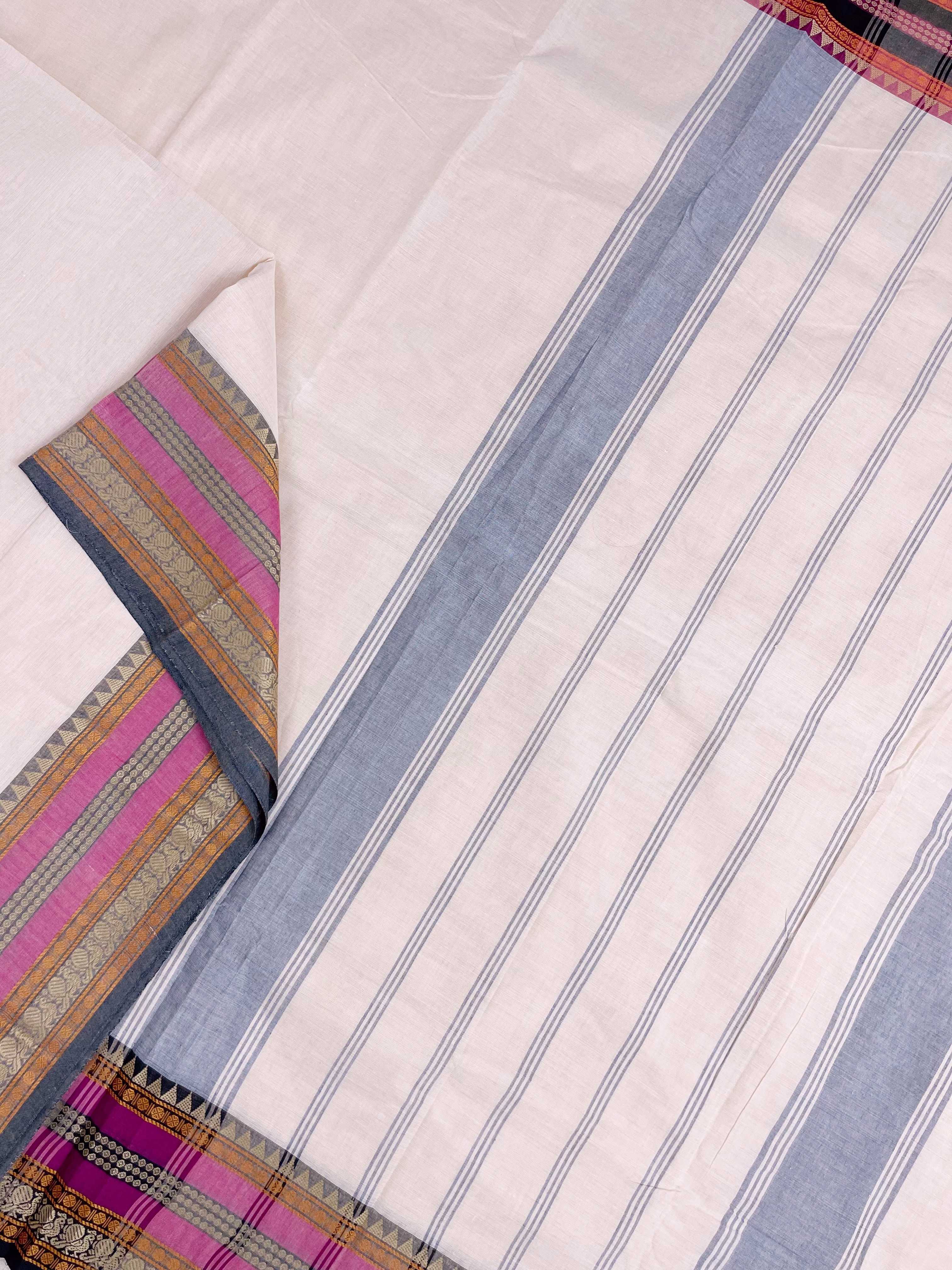 Blush Cream Kanchi Cotton Saree