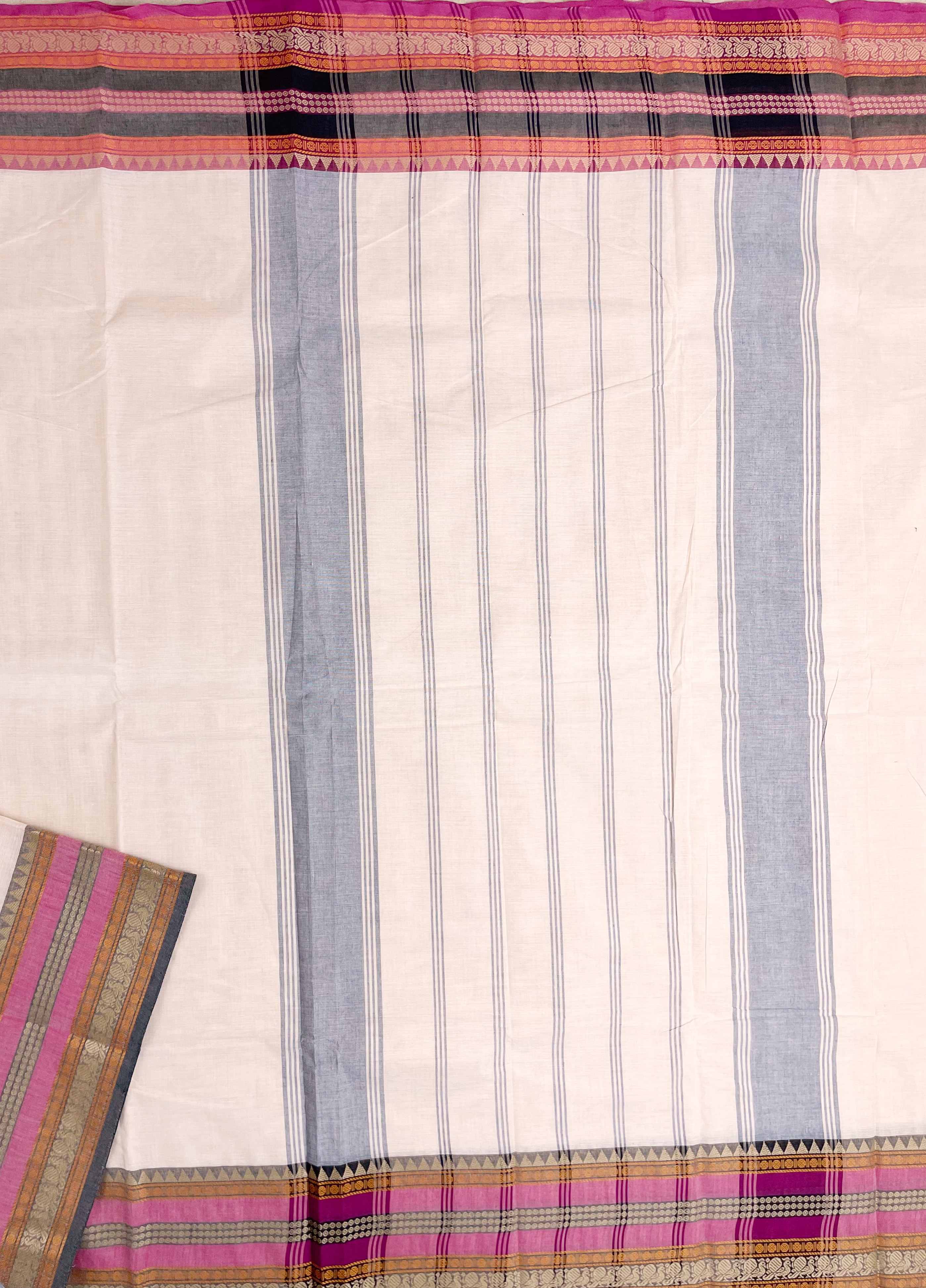 Blush Cream Kanchi Cotton Saree