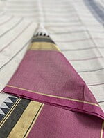 Pale Ivory Striped Kanchi Cotton Saree Pale Ivory Striped Kanchi Cotton Saree