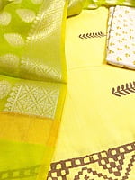 Yellow Spun Silk Suit Set