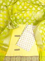 Yellow Spun Silk Suit Set