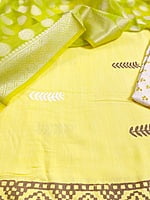 Yellow Spun Silk Suit Set