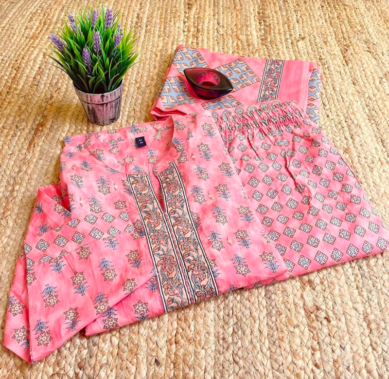 Coral High Collar Salwar Suit Coral High Collar Salwar Suit