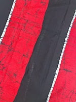 Red and Black Tie and Dye Saree