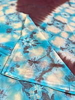 Blue and Brown Tie and Dye Saree