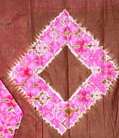 Pink and Brown Tie and Dye Saree