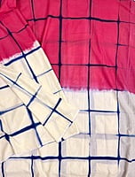 Half And Half Tie And Dye Mul Cotton Saree