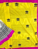 Bright Yellow Patli Pallu Cotton Saree