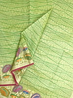 Green Printed Saree with Thread Work Border