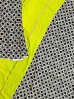 Neon Green and Black Patli Pallu Khesh Saree