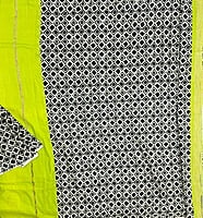 Neon Green and Black Patli Pallu Khesh Saree