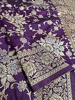 Dark Purple Banarasi Saree