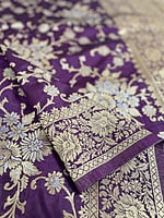 Dark Purple Banarasi Saree