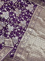 Dark Purple Banarasi Saree