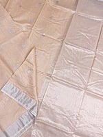 Peach Beige Chanderi Silk Cotton Saree