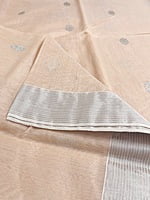 Peach Beige Chanderi Silk Cotton Saree