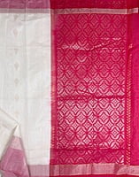 White Kora Cotton Saree