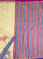 Beige Kora Cotton Saree