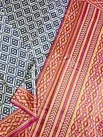 Blue Printed Art Silk