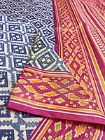 Blue Printed Art Silk