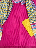 Magenta Hand Block Printed Salwar Suit