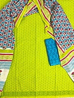 Bright Green Hand Block Printed Salwar Suit