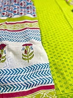 Bright Green Hand Block Printed Salwar Suit