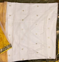 Yellow and White Supernet Saree