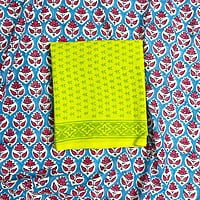 Bright Green Hand Block Printed Salwar Suit