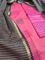 Hand Block Printed Pink Chanderi Salwar Suit Hand Block Printed Pink Chanderi Salwar Suit