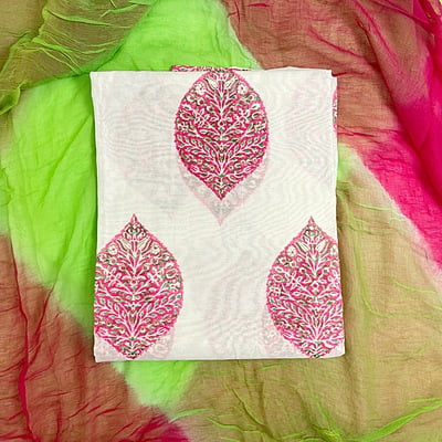 White Printed Chanderi Kurta
