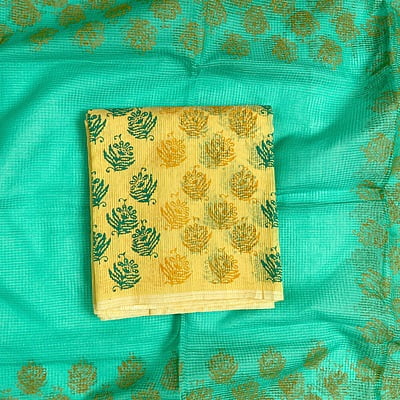 Yellow Supernet Salwar Suit