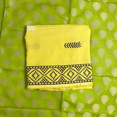 Yellow Spun Silk Suit Set