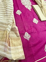 Magenta Jute Cotton Suit Set