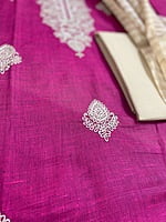Magenta Jute Cotton Suit Set