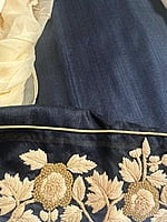 Black Raw Silk with Hand Embroidery