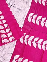 Pink and Off-White Mul Cotton Batik Saree
