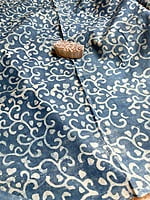 Blue and Off-White Assam Silk Cotton with Ajrakh